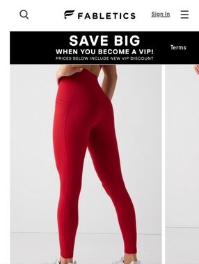 Fabletics Oasis PureLuxe High-Waisted Red Leggings